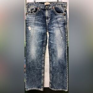 ⛱️Big Star Blue ‘Pioneer Boot’ Distressed Denim Jeans